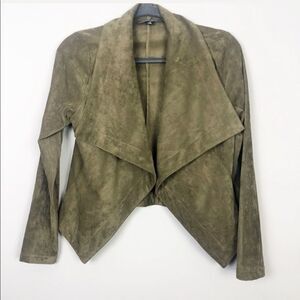 ROMEO & JULIET | Green Faux Suede Open Jacket Sz M